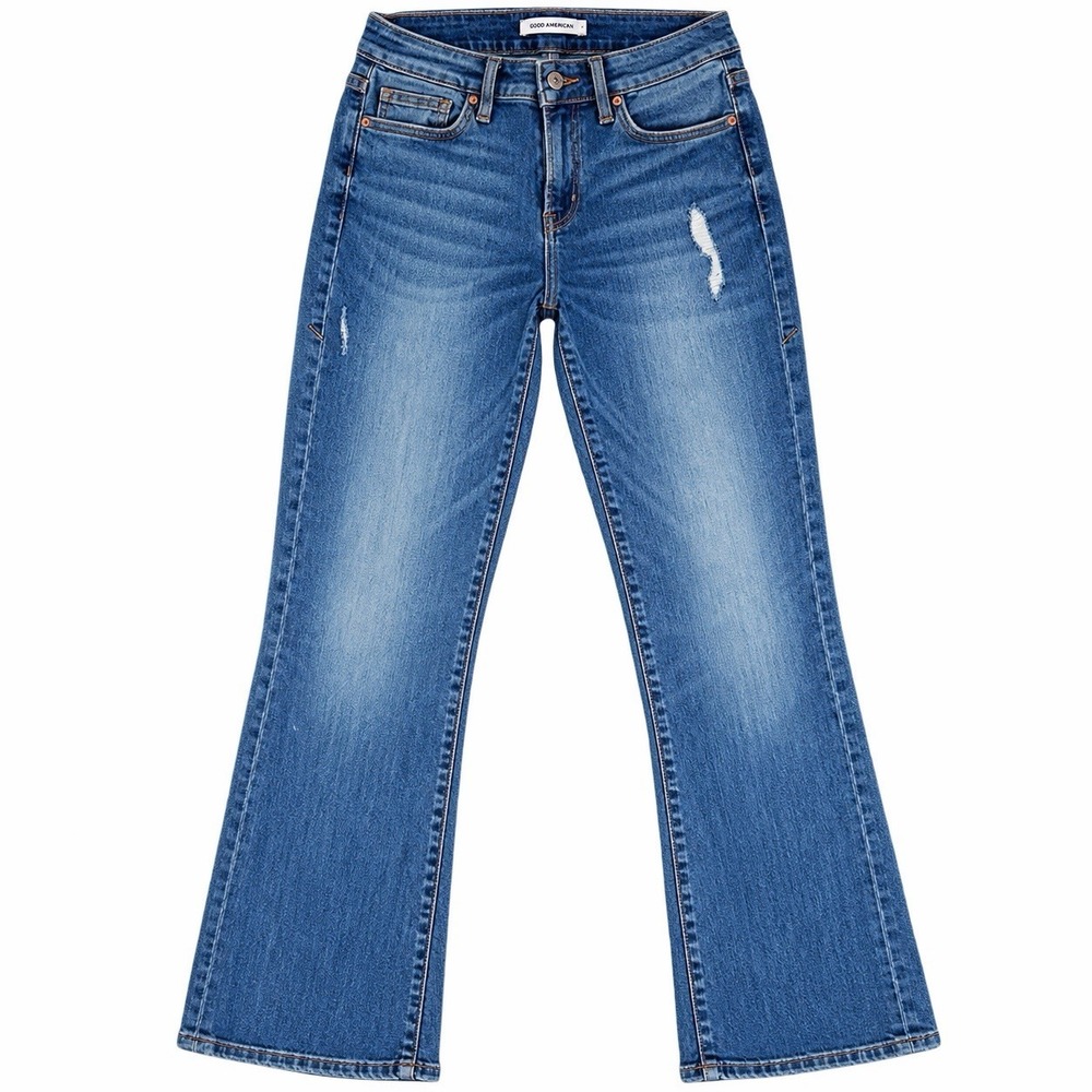 good american good cuts cropped bootcut jeans good waist 4/27